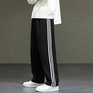 纯棉运动裤 秋冬男女同款 百搭直筒宽松休闲裤 100%纯棉