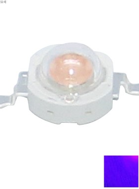 1W紫蓝光荧光大功率led灯珠430nm紫色点粉紫光铜支架纯金线粉紫色