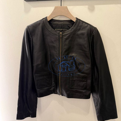 香港專櫃代购To b by agnes b圓領長袖口袋羊皮皮衣25秋冬女款