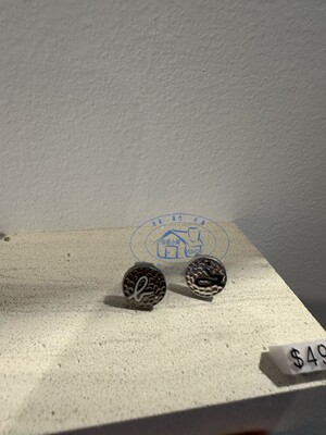 字logo氣質纯银百搭耳釘耳環