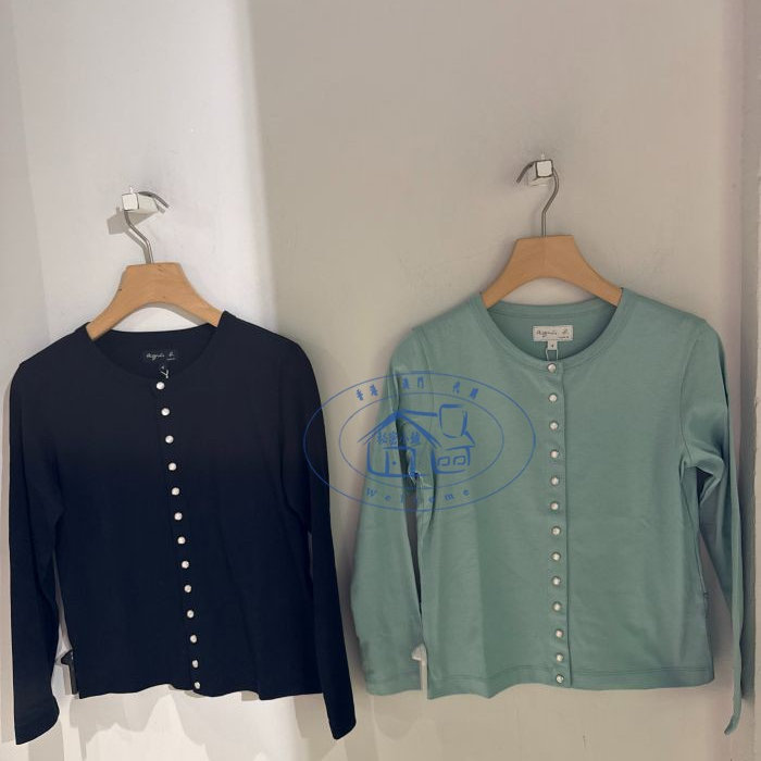 香港专柜代购agnes b 经典款纯色按扣薄款短外套25春夏女ED17JIB3