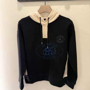 香港專櫃代购 agnes b 品牌logo百搭连帽长袖卫衣 25秋冬女装