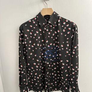 香港专柜代购agnes b.HOMME印花气质翻领长帅气袖衬衫 24秋冬男装