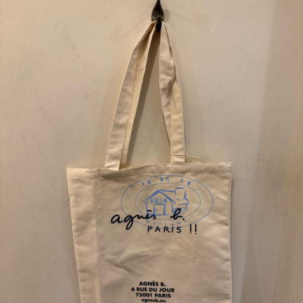 香港专柜代购Agnes b 品牌logo帆布休闲单肩手提25春夏男女包
