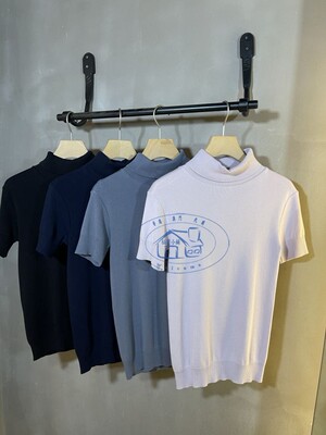 香港純色高領短袖針織衫款