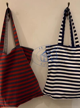 香港專櫃代購Agnes b 品牌logo帆布休闲單肩手提25秋冬女包