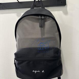 香港专柜代购agnes b.撞色经典款帅气尼龙双肩背包书包 24秋冬男