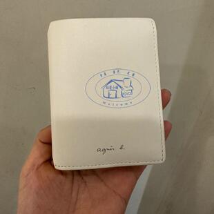 香港专柜代购agnes b.品牌logo真皮女款百搭短款钱包 24秋冬新款