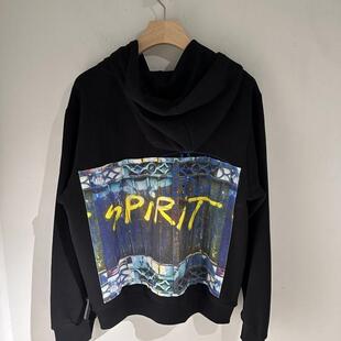 香港专柜代购agnes b.HOMME后背照片印花连帽长袖卫衣 24秋冬男装