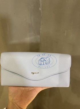 香港专柜代购agnes b.品牌大象灰LOGO防刮牛皮卡片名片包23秋冬