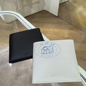 香港专柜代购 25春夏男 两折短钱包 agnes b.真皮车缝线边百搭男款