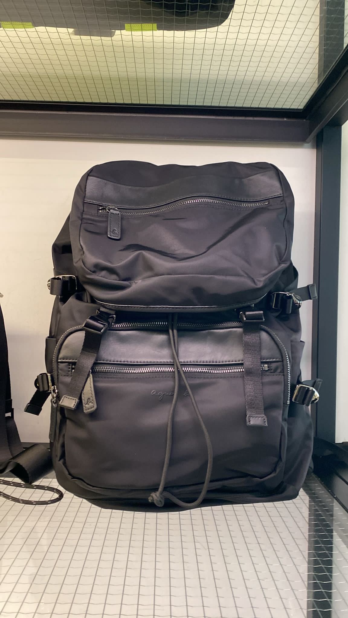 香港專櫃代購agnes b.休闲經典款防水尼龍百搭男款雙肩背包21秋冬