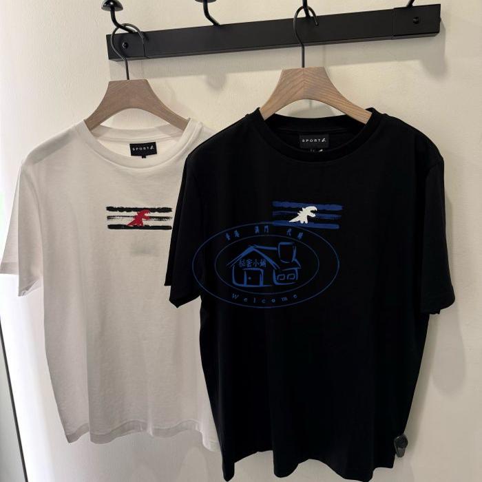 香港專櫃代購agnes b.sport恐龍条纹logo百搭短袖T恤 24秋冬男款