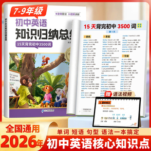 2026斗半匠初中英语知识归纳总结七年级八九年级单词短语句型语法核心知识点汇总大全人教版必背3500词备考初一初二三高频词汇手册