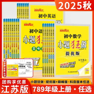 七年级八年级九年级上下册数学物理物理英语文化学人教苏科沪教译林恩波初中作业本中考X 提优版 江苏版 25秋初中小题狂做巅峰版
