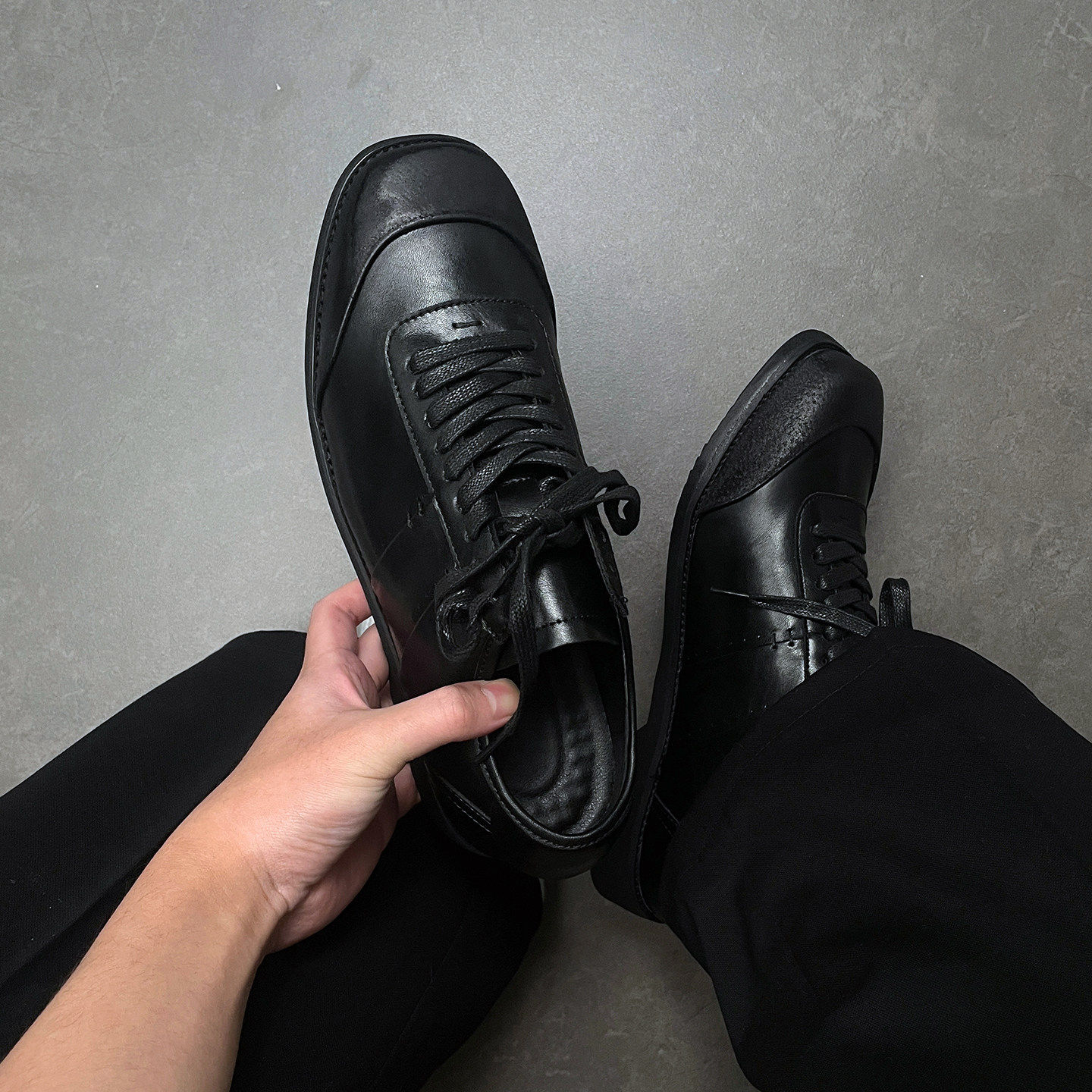 【商场同款】方头德训鞋男女款高级英伦风极简拳击训练鞋软底通勤