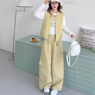 洋气马甲长袖 时尚 新款 960 裤 三件套运动套装 工装 2026春季