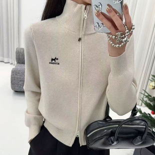 百搭洋气小狗拉链针织开衫 时尚 479 新款 2026春季