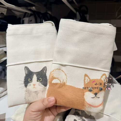 NITORI宜得利 新品可收纳帆布包奶牛猫波斯猫柴犬多款日式帆布包