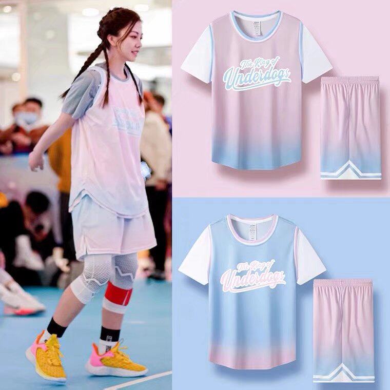 韩版套装比赛个性定制有袖篮球服图片