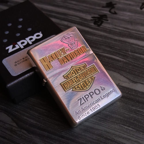 zippo鎏金1937复刻版哈雷发动机