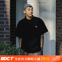 BDCT 日系翻领短袖polo衫男潮牌夏季凉感透气男士t恤宽松体恤上衣