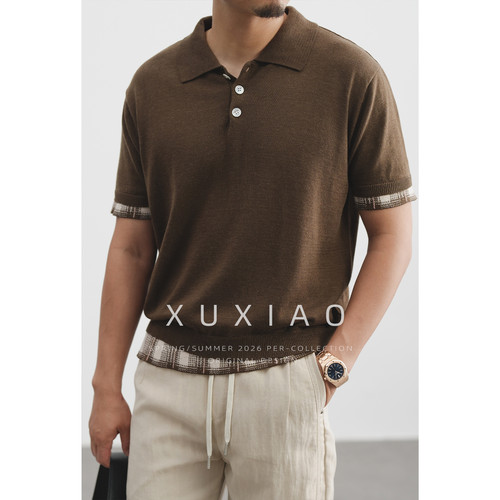 XUXIAO徐潇不规则下摆短袖POLO衫