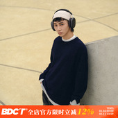 秋冬季 BDCT 日系复古假两件撞色圆领宽松针织衫 加厚保暖毛衣上衣