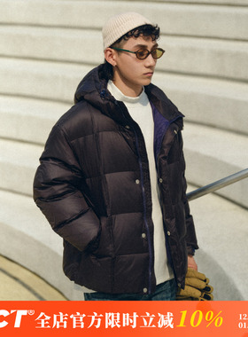 BDCT 90白鸭绒冬季加厚保暖纯色连帽云朵羽绒服百搭夹克潮牌外套