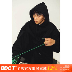 BDCT 重磅宽松日式休闲加绒连帽卫衣 春秋款纯色男士上衣套头帽衫