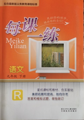 正版代购 2019春 每课一练 语文 九年级下册R人教版9年级初中初三下册 浙江少年儿童出版社 浙江省 义务教育课程标准