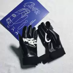 Corteiz Leather Glove Crtz Black Leather Gloves