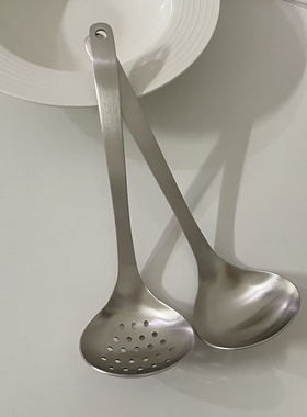 柳宗同款304不锈钢汤勺漏勺火锅勺嗦粉勺盛汤盛粥加长款