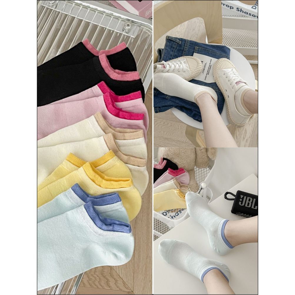 【直播3号专属链接】纯棉袜子女夏薄款纯色百搭中筒棉袜