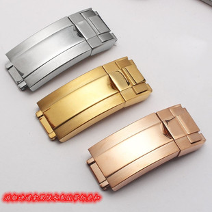 代用劳力士游艇迪通拿黑绿水鬼胶带表扣精钢蝴蝶扣折叠扣16mm卡扣