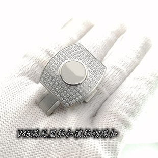 代用法兰克穆勒V45满天星胶带表扣法穆兰钻扣镶钻蝴蝶折叠扣20mm