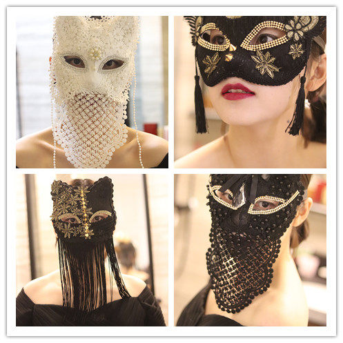 夸张猫女面具蒙面歌王舞台假面面纱万圣节漫展和风日式抖音直播