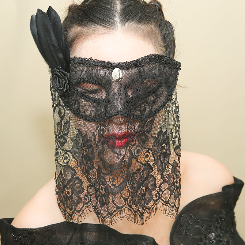 黑色蕾丝蒙面唱歌面具