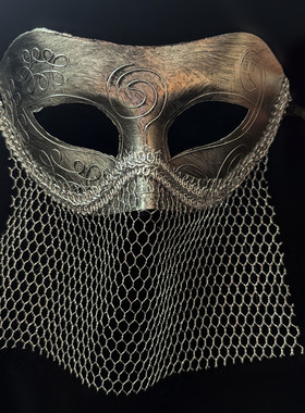 男士朋克夸张银色简约蒙面罩歌手唱将万圣节假面舞会面具男款抖音