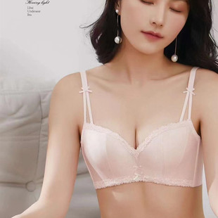 古调8076半杯内衣女无钢圈小胸聚拢无痕透气中薄杯调整型文胸夏季