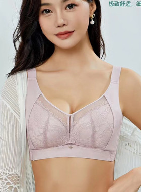 婵娟鸟8849大胸显小内衣女聚拢调整型收副乳防下垂上托大红色文胸