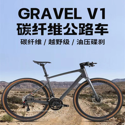 骓特GRAVEL V1碳纤维平把直把公路车瓜车自行车砾石NX 11变速油刹