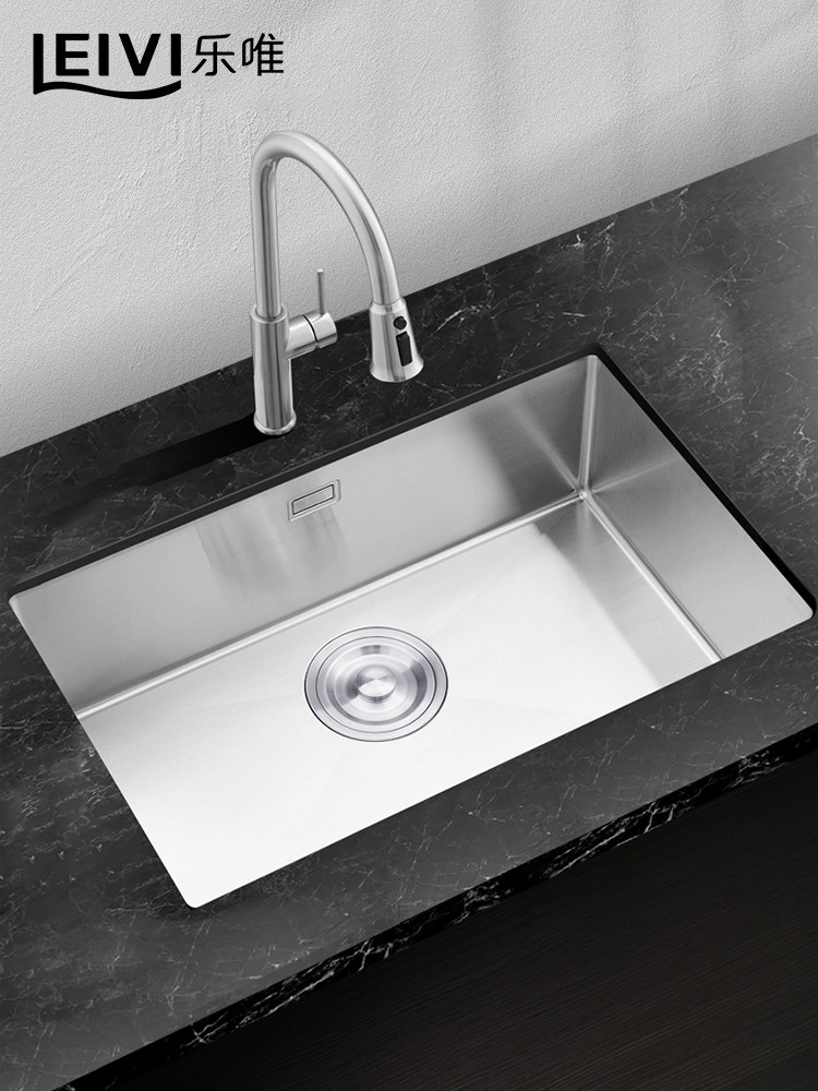 乐唯厨房洗菜盆大单槽304不锈钢水槽台下盆加厚手工水池洗碗槽306