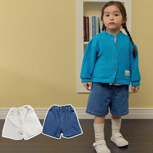 HANS百搭水洗牛仔裤！QZ韩国童装 26春中大童百搭短裤
