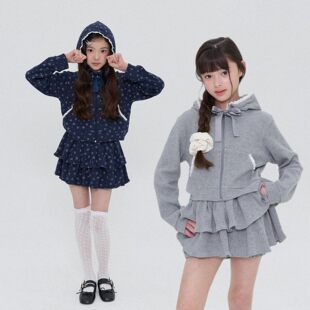 FORK碎花连帽卫衣裙裤！熊娃奶爸韩国童装26春款中大童套装