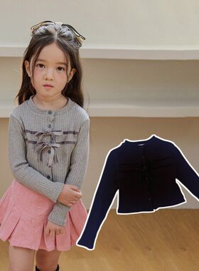 DORE蝴蝶结针织外套！QZ~韩国童装代购26春款中大童休闲开衫