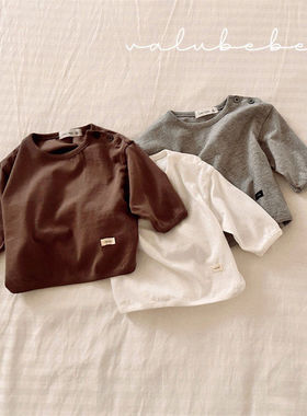 valu纯色T恤！筱筱QZ~韩国童装代购 26春款婴幼儿小童简约打底衫