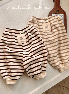 valu条纹百搭束脚裤！筱筱QZ~韩国童装代购26春款婴幼儿小童长裤