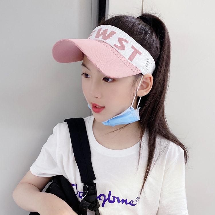 儿童帽子空顶帽男女中大童防晒鸭舌帽遮阳棒球帽宝宝太阳无顶凉帽