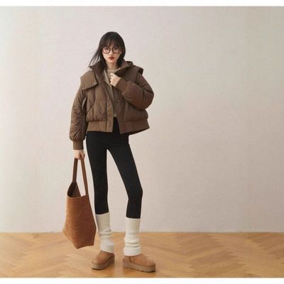 新款超短款#羽绒服女款冬季2025货超厚 好看511白95专柜鸭绒连帽